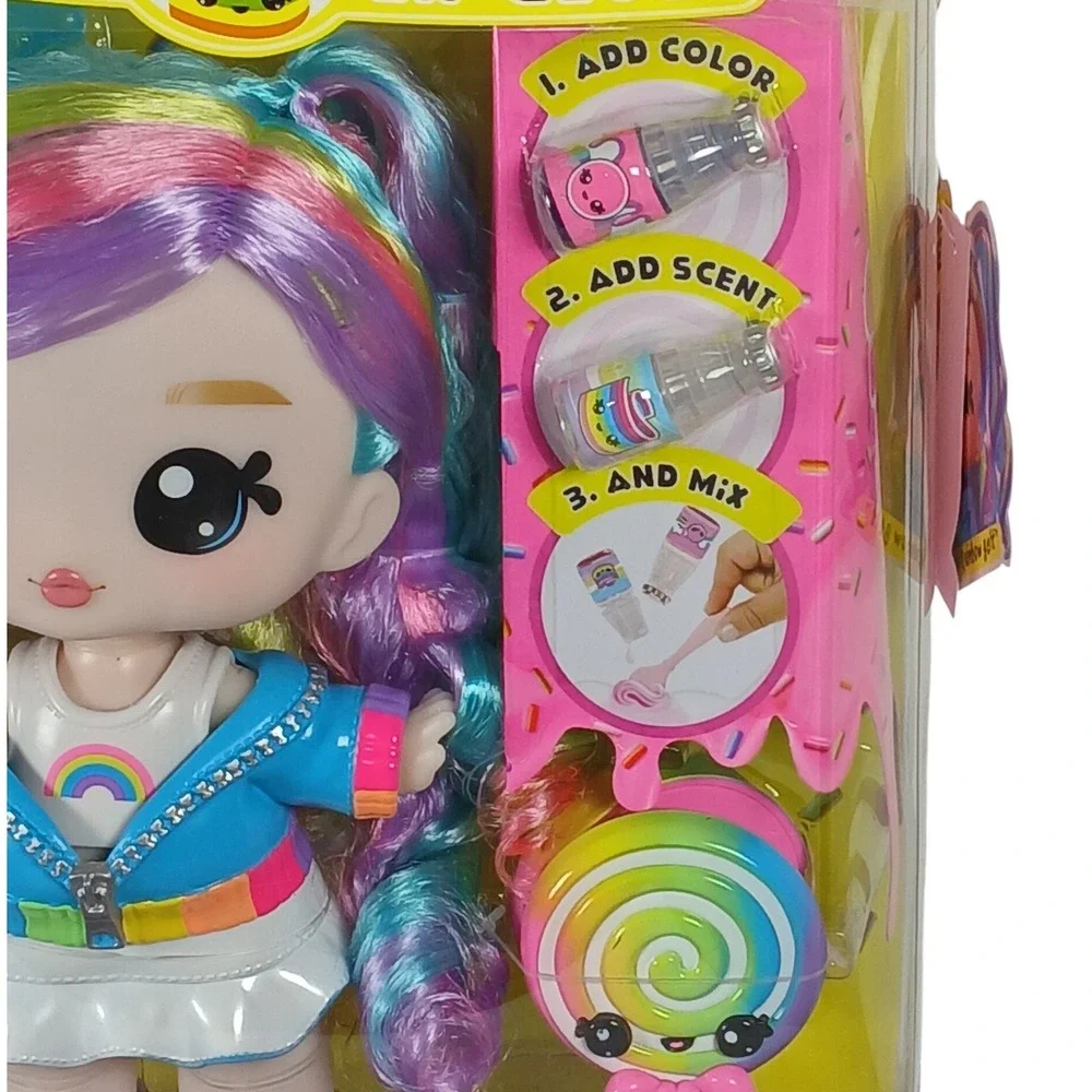 NIB Yummiland Skyler Rainbow Belt Large Doll DIY Lip Gloss Pet Swirlypop Num Nom